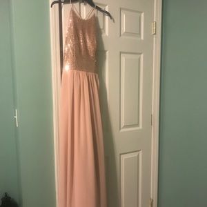 B2 Jasmine blush rose gold sequin bridesmaid dress